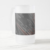 Gemarmerd zwart rood matglas bierpul (Voorkant links)
