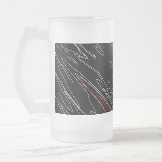 Gemarmerd zwart rood matglas bierpul (Links)