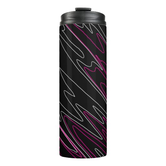 Gemarmerd zwart roze thermosbeker (Voorkant)