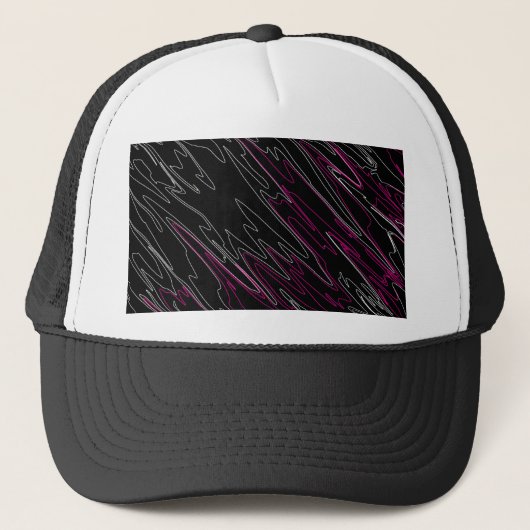 Gemarmerd zwart roze trucker pet (Voorkant)