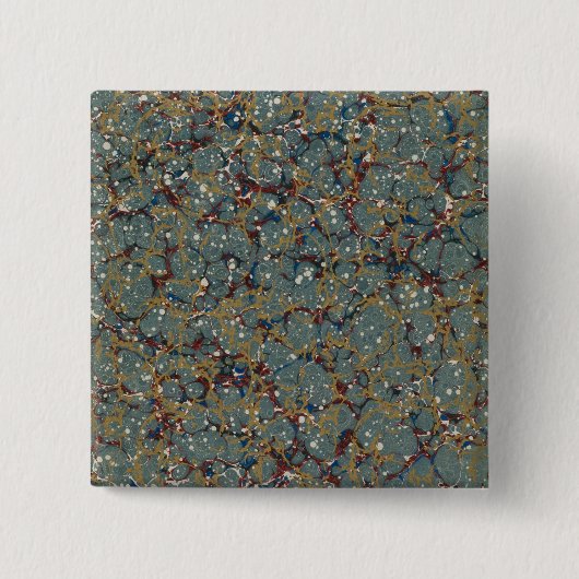 Gemarmerde abstracte schilderij vierkante button 5,1 cm (Voorkant)