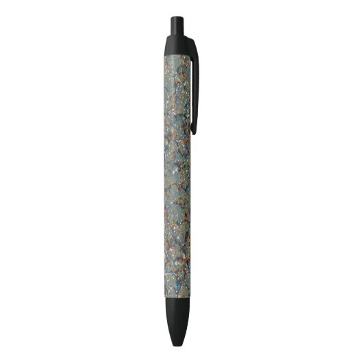 Gemarmerde abstracte schilderij zwarte inkt pen (Achterkant (Verticaal))