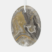 Gemarmerde acryl, natuur-geïnspireerde textuur. glas ornament (Voorkant links)