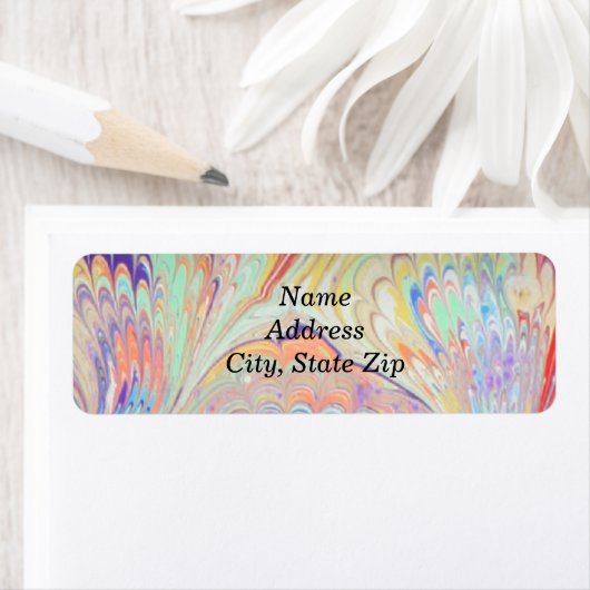 Gemarmerde adreslabel pastelkleuren etiket (Insitu)