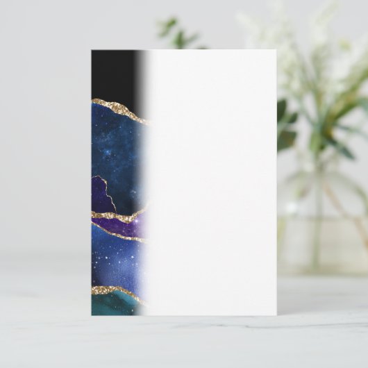 Gemarmerde Agaat Steen Galaxy Glitterende Schitter Bedankkaart (Staand voorkant)