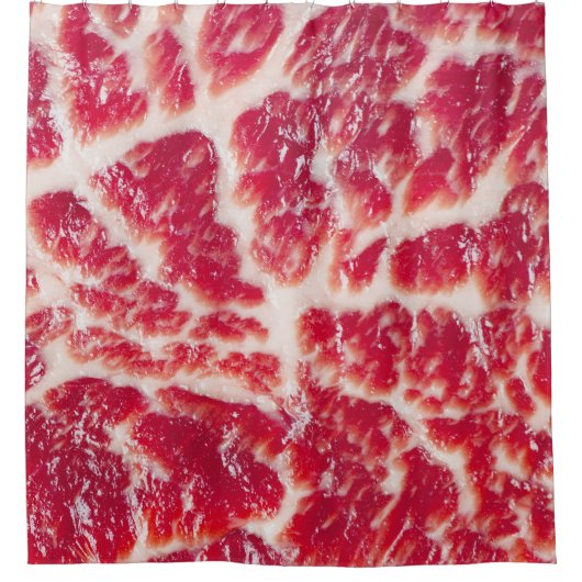 Gemarmerde biefstuk textuur close-up douchegordijn (Voorkant)