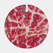 Gemarmerde biefstuk textuur close-up glas ornament (Achterkant)