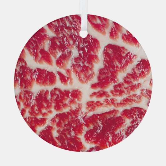 Gemarmerde biefstuk textuur close-up glas ornament (Achterkant)