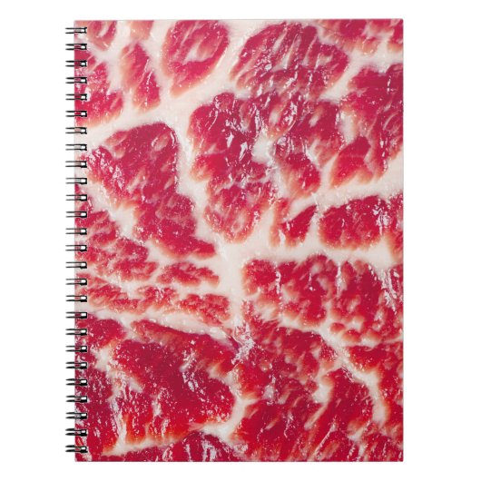 Gemarmerde biefstuk textuur close-up notitieboek (Voorkant)