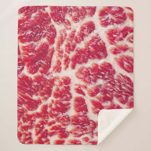 Gemarmerde biefstuk textuur close-up sherpa deken (Voorkant)