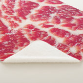 Gemarmerde biefstuk textuur close-up sherpa deken (3/4)