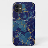 Gemarmerde blauwe Apple iPhone 11 Case-Mate iPhone Case (Achterkant)