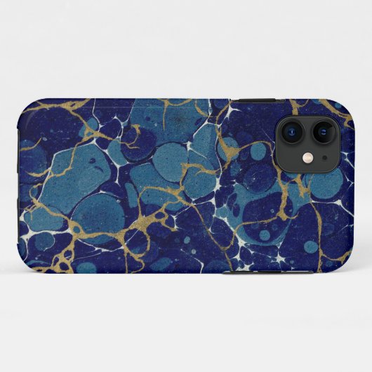 Gemarmerde blauwe Apple iPhone 11 Case-Mate iPhone Case (Achterkant (horizontaal))