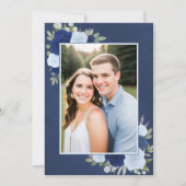 Gemarmerde Blauwe Boho Rozen Foto Onderlegger Trou Kaart (Voorkant)