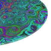 Gemarmerde Blauwe en Aquamarijn Abstracte Retro Sp Snijplank (Hoek)