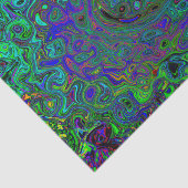 Gemarmerde Blauwe en Aquamarijn Abstracte Retro Sp Tissuepapier (Detail)