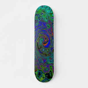 Gemarmerde Blauwe en Aquamarijn Abstracte Retro We Persoonlijk Skateboard