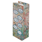 gemarmerde Cheers Gift Bag Wijn Cadeautas (Voorkant Gekanteld)