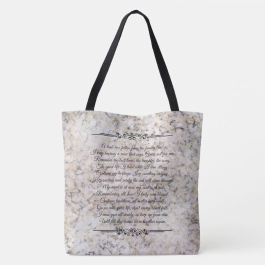 Gemarmerde Custom Memorial Keepomwille Tote Bag (Achterkant)