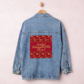 Gemarmerde "Dankbaar, Erkentelijk, Gezegend" Rood Denim Jacket (Hangar)