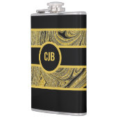 Gemarmerde decoratieve zwarte gouden kolf heupfles (Links)