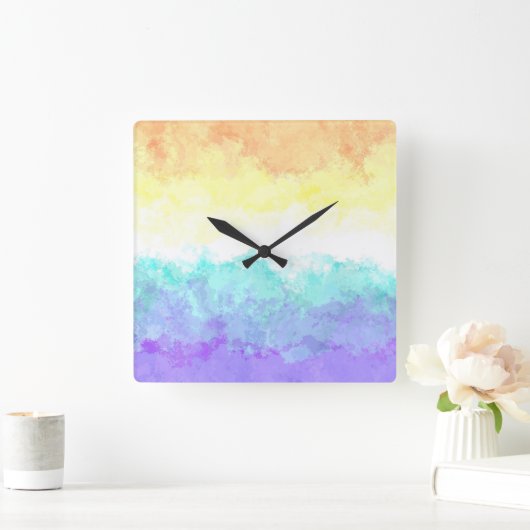 Gemarmerde Draaierige Boho Abstract Genderfaun Pri Vierkante Klok (Huis)