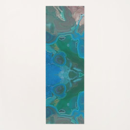 Gemarmerde edelsteen blauw groen abstract yogamat
