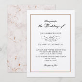 Gemarmerde Eenvoudige Uitnodiging van Elegance (Voorkant / Achterkant)