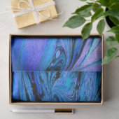 Gemarmerde fractale Abstracte blauwe ontkoppeling Tissuepapier (Geschenk)