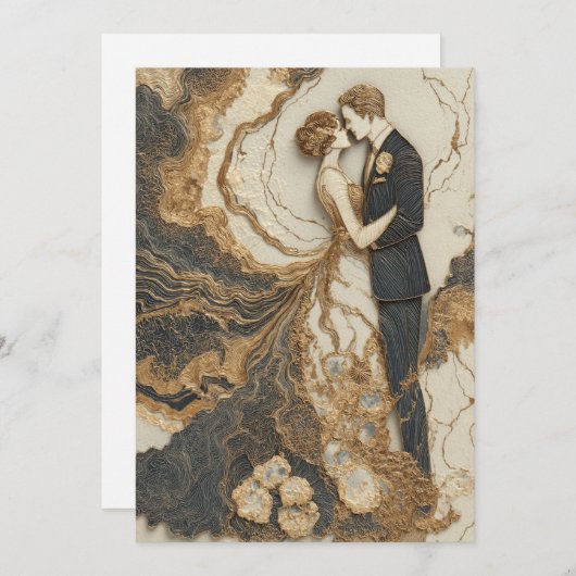 gemarmerde geloften | chique lijnen kaart (Voorkant / Achterkant)