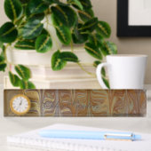 Gemarmerde Golden Wet Cedar Art Pattern Keramische Naambordje