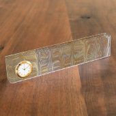 Gemarmerde Golden Wet Cedar Art Pattern Keramische Naambordje (Zijkant)