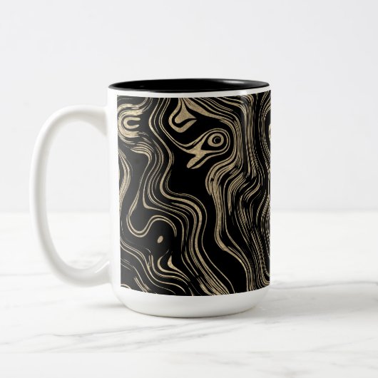 Gemarmerde gouden gepersonaliseerde mok (Links)