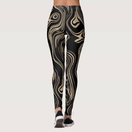 Gemarmerde gouden Leggings (Achterkant)