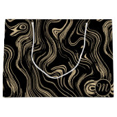 Gemarmerde gouden Monogram Gift Bag Groot Cadeauzakje (Voorkant)