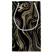 Gemarmerde gouden Monogram Gift Bag Klein Cadeauzakje (Achterkant)