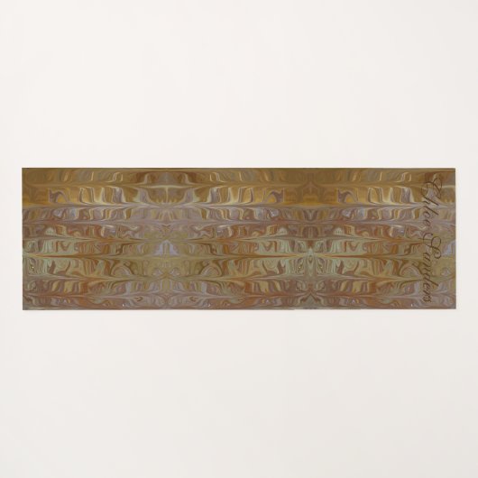 Gemarmerde gouden natte ceder art patroon yoga mat (Achterkant (horizontaal))