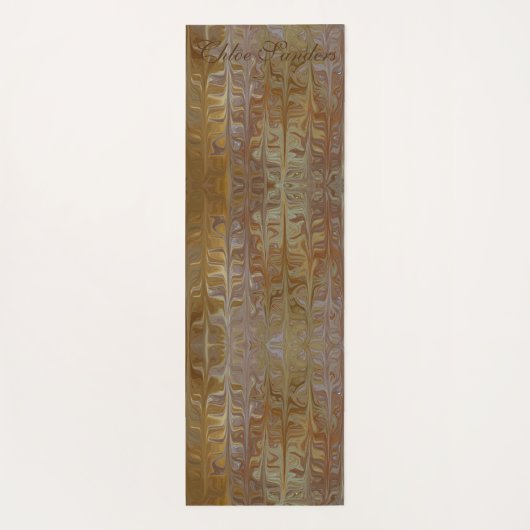 Gemarmerde gouden natte ceder art patroon yoga mat (Achterkant)