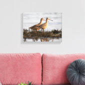 Gemarmerde Grutto's bij Blackie Spit Canvas Afdruk (Insitu (Woonkamer))