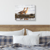 Gemarmerde Grutto's bij Blackie Spit Canvas Afdruk (Insitu (Slaapkamer))