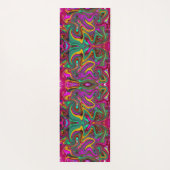 Gemarmerde Heet Roze en Zeeschuim Groen Abstracte Yogamat (Achterkant)