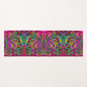Gemarmerde Heet Roze en Zeeschuim Groen Abstracte Yogamat (Voorkant (horizontaal))