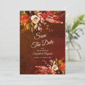 Gemarmerde herfst Splendor Floral Save the Date Kaart (Staand voorkant)