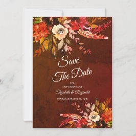 Gemarmerde herfst Splendor Floral Save the Date Kaart