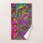 Gemarmerde hete roze en zeeschuim groene abstracte bad handdoek (Handdoek)