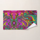 Gemarmerde hete roze en zeeschuim groene abstracte bad handdoek (Handdoek)
