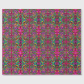 Gemarmerde hete roze en zeeschuim groene abstracte cadeaupapier (Vlak)