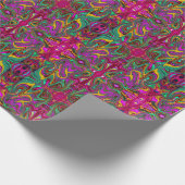 Gemarmerde hete roze en zeeschuim groene abstracte cadeaupapier (Hoek)