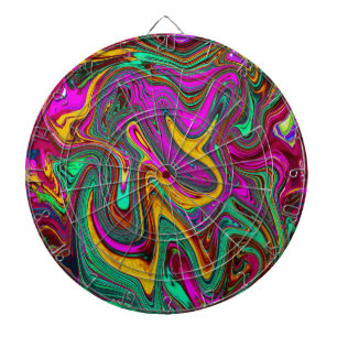 Gemarmerde hete roze en zeeschuim groene abstracte dartbord