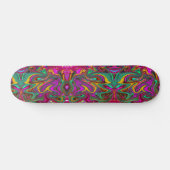 Gemarmerde hete roze en zeeschuim groene abstracte persoonlijk skateboard (Horizontaal)